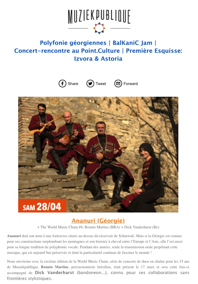 Annonce. Muzielpublique. Ananuri (Géorgie). Polyfonies géorgiennes. 2018-04-28